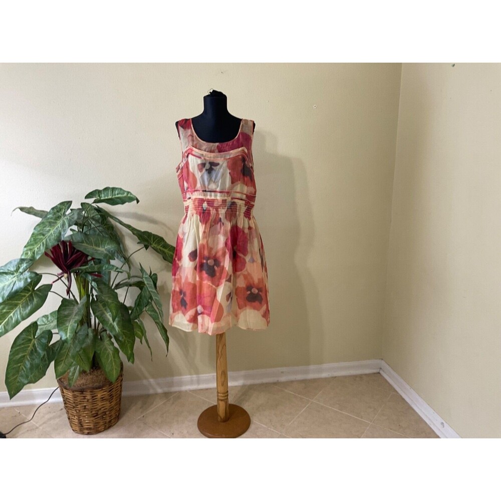 Tahari Dress Floral Fit & Flare Tencel midi cocktail party dress   , Size 14